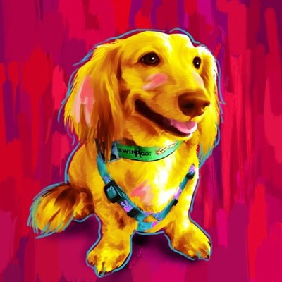 Pop Art 1 Panel Portrait of A Cute Brown Dog,by myDaVinci - myDaVinci